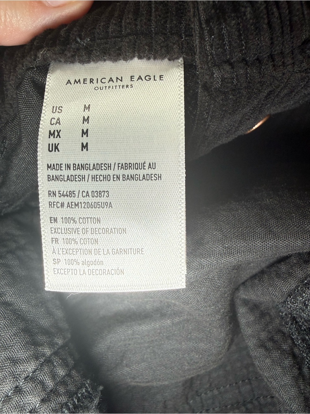American Eagle Outfitters Black Corduroy Overall Mini Dress 90’s Grunge Fall M - Picture 7 of 13